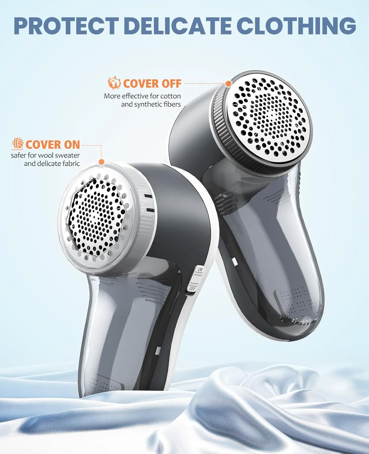 POPCHOSE Fabric Shaver, Lint Remover for Clothes, Electric Lint Shaver with 6-leaf Blades, Sweater Shavers to Remove Pilling for Clothing, Couch, Furniture, Fuzz, Lint Ball, Pillings, USB Rechargeable