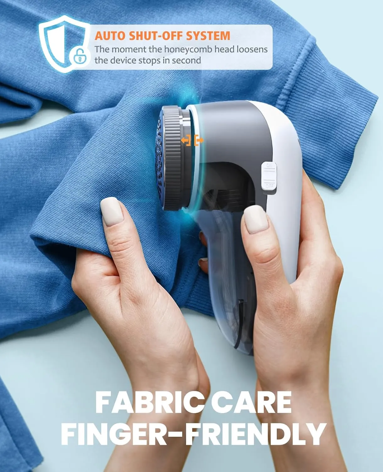 POPCHOSE Fabric Shaver, Lint Remover for Clothes, Electric Lint Shaver with 6-leaf Blades, Sweater Shavers to Remove Pilling for Clothing, Couch, Furniture, Fuzz, Lint Ball, Pillings, USB Rechargeable