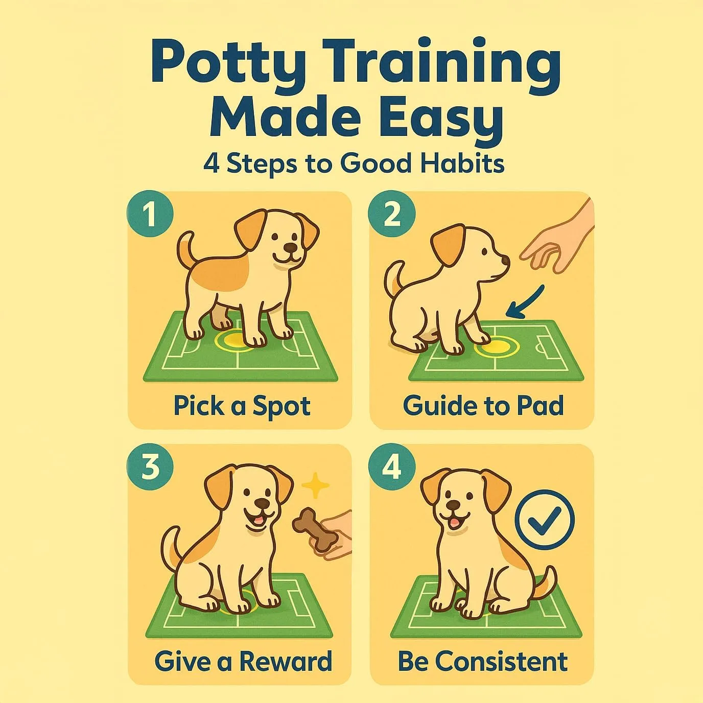 Puppy Training Pee Pads for Indoor Use  Grass Green Design with Target Zone, Quick Dry, Leak-Proof (Bullseye Induction-Four-Corner Stickers,S: 13 * 18 in,1)