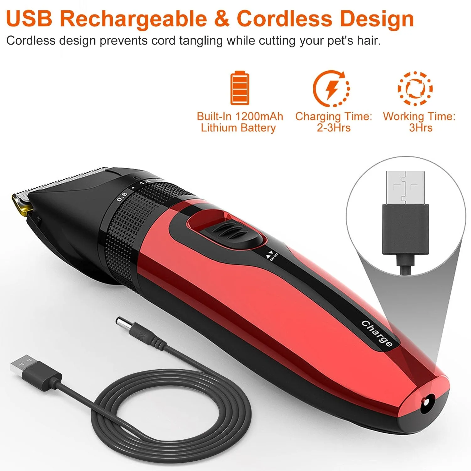 Rechargeable Cordless Pet Grooming Kit