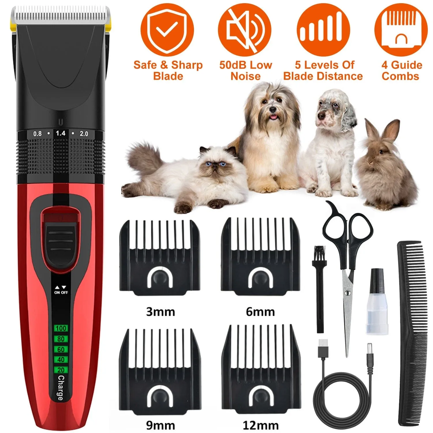 Rechargeable Cordless Pet Grooming Kit