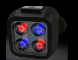 Rescue Leaders RBLSIL-12 RED & BLUE Body Beacon LED Equipped Leather Silver Snap Belt Keeper First Responder Light Gen 2 - Quantity of 12