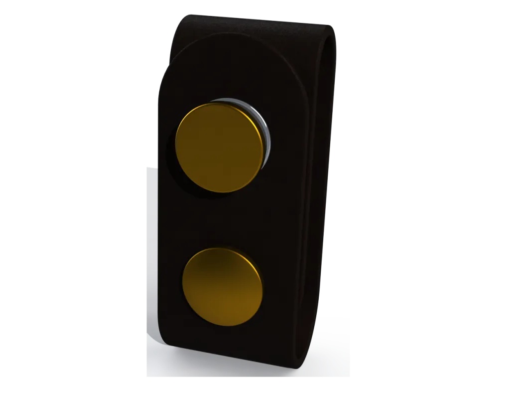 Rescue Leaders WBLBRA-3 WHITE & BLUE Body Beacon LED Equipped Black Leather Brass Belt Keeper First Responder Light Gen 2 - Quantity of 3