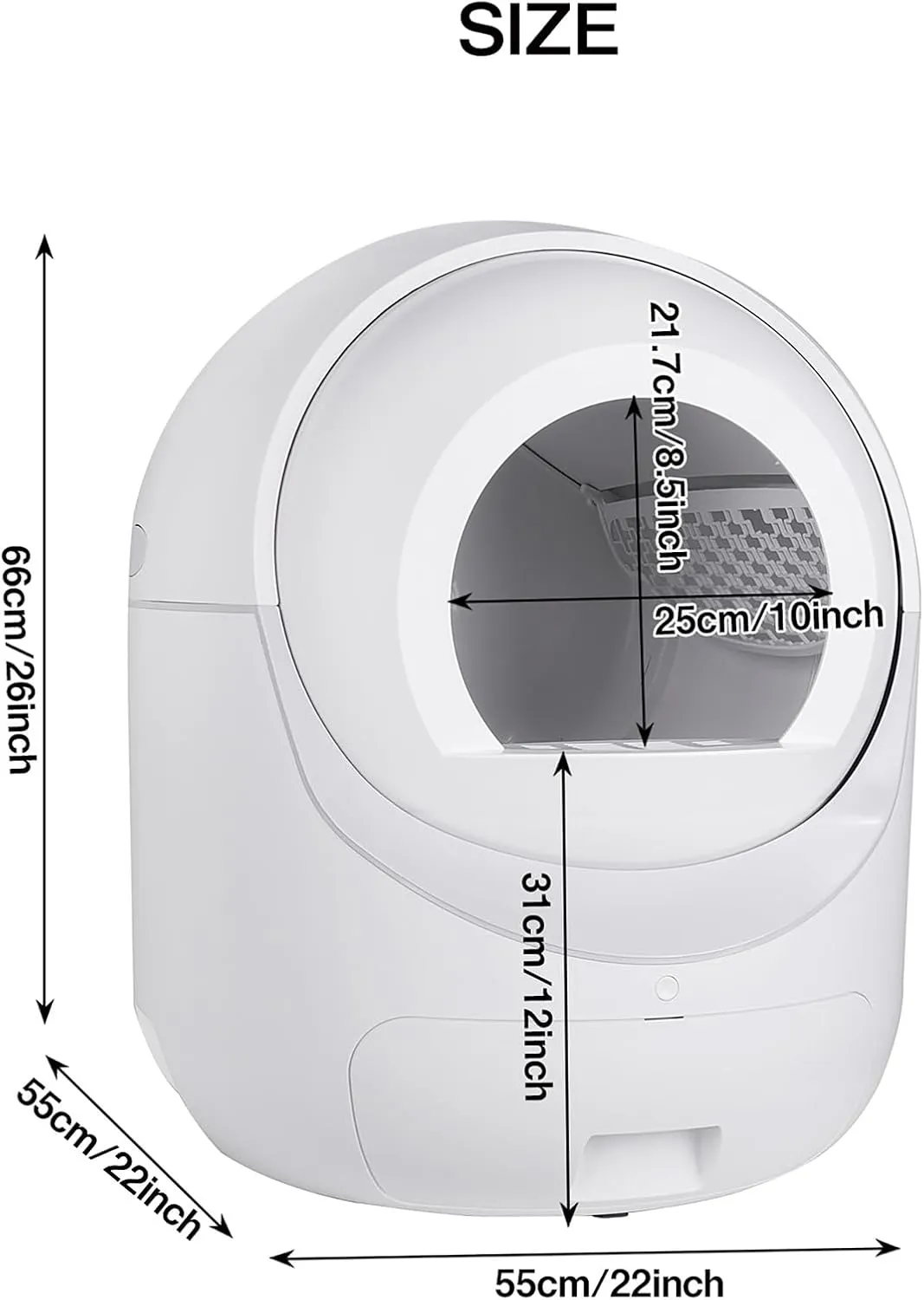 Self Cleaning Litter Box, Large Self Cleaning Litter Box for Multiple Cats, App-Controlled & Safety Sensors, Cat Litter Boxes Automatic Cleaning with Removable Washable Liner (22W x 26H Inch)