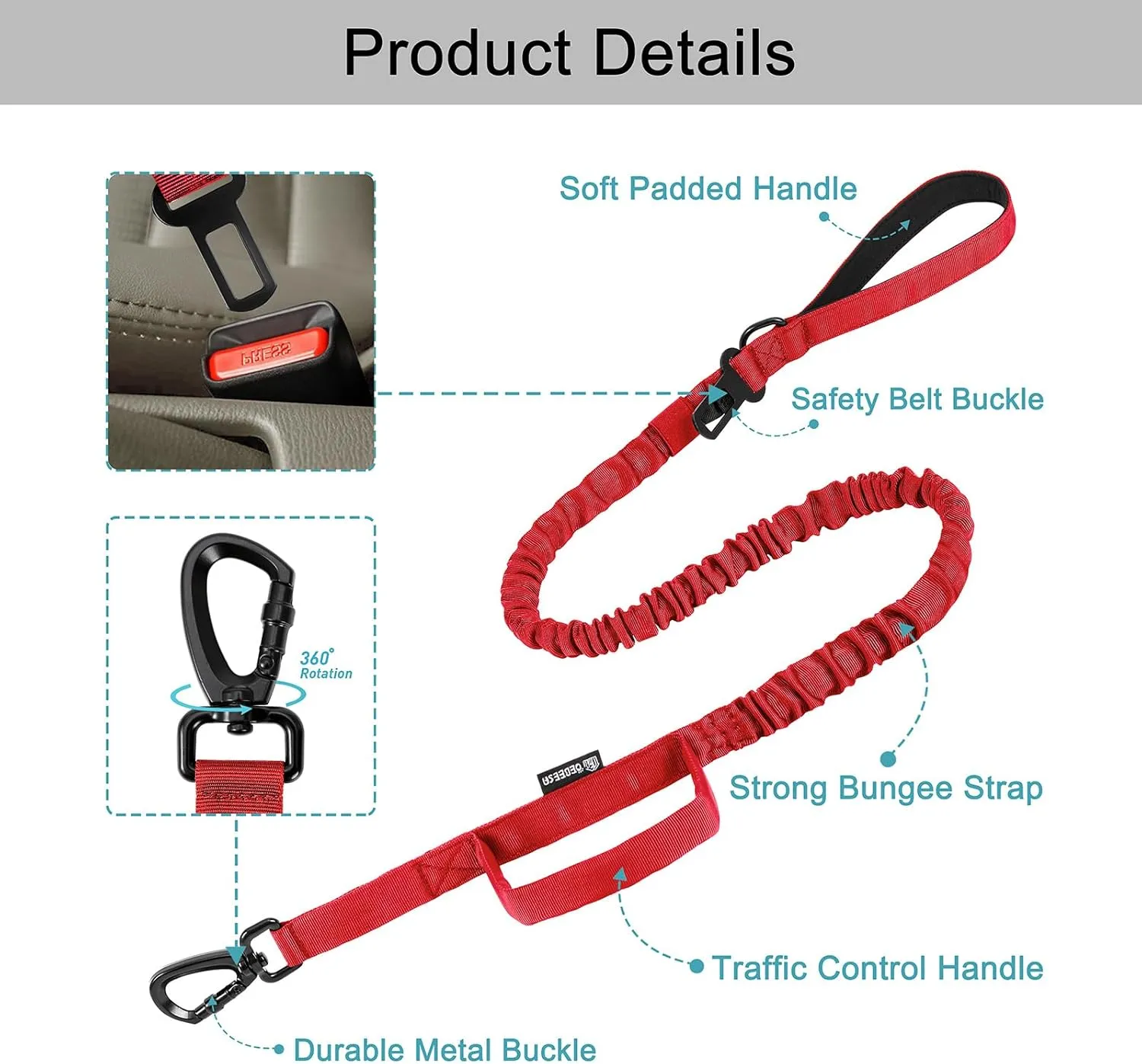 Tactical Dog Collar Adjustable Military Collar: - Nylon K9 Collars with Handle and Heavy Duty Metal Buckle for Medium and Large Dogs with 3 Patches and Airtag Case Holder (Red-Set, XL)