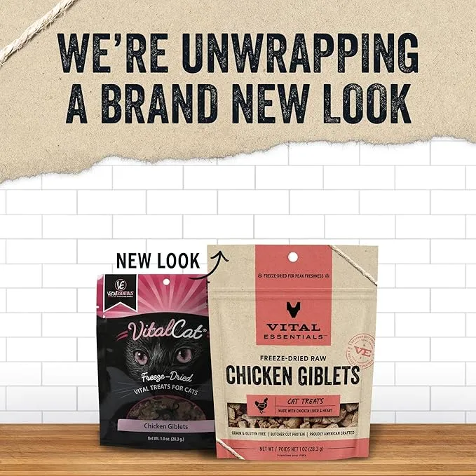 Vital Essentials Vital Cat Freeze Dried Grain Free Chicken Giblets Cat Treats