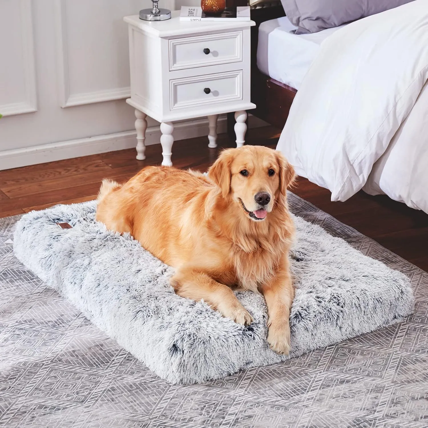 WESTERN HOME WH Dog Crate Bed for Large Dogs, Waterproof Orthopedic Egg Crate Foam With Removable Washable Cover, Plush With Non-Slip Bottom