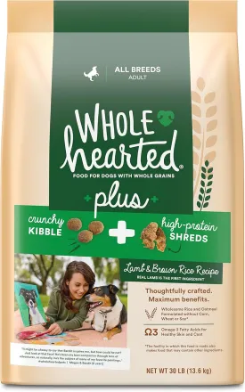 WholeHearted Plus Lamb & Brown Rice Recipe with Whole Grains Dry Dog Food 30 lbs.