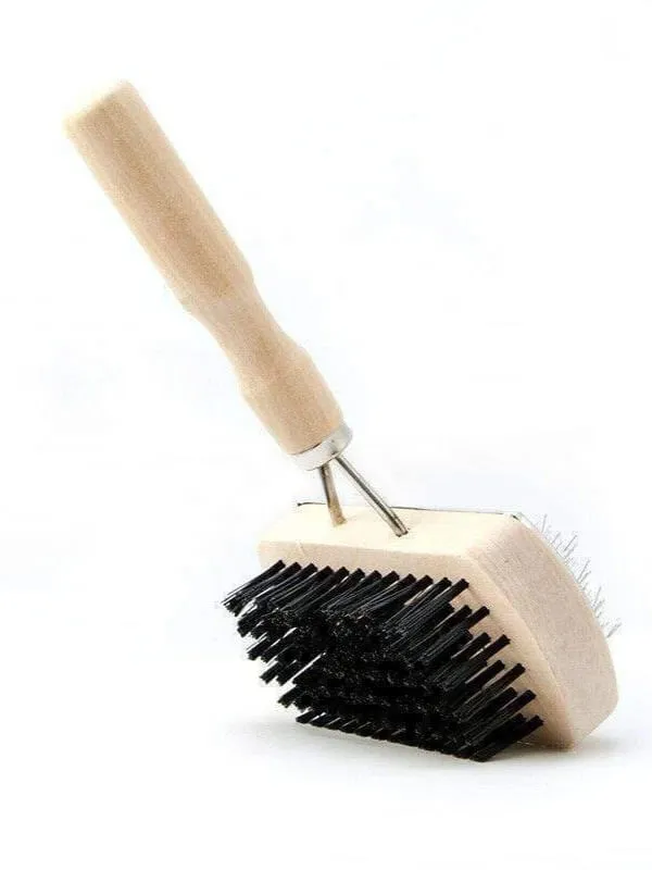 Wooden Dog Brush with Hard and Soft Bristles - Double Sided Brush